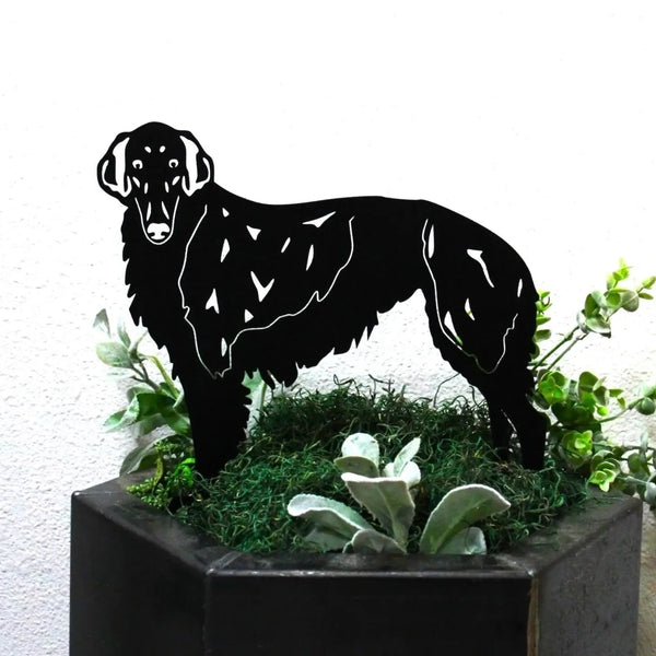 Silken Windhound Corten steel dog silhouette, matte black finish – My Metal Rescue