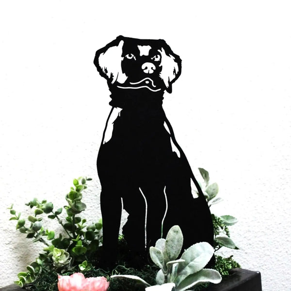 Brittany Spaniel Corten steel dog silhouette, matte black finish – My Metal Rescue