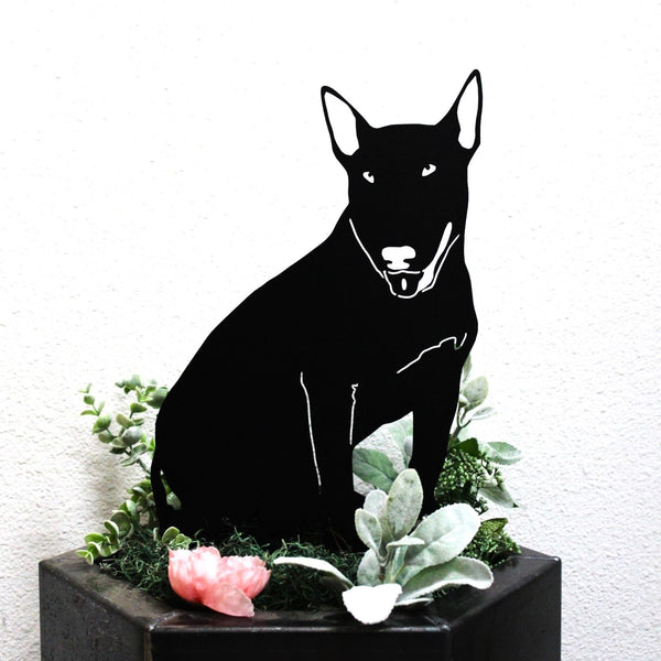Bull Terrier Corten steel dog silhouette, matte black finish – My Metal Rescue