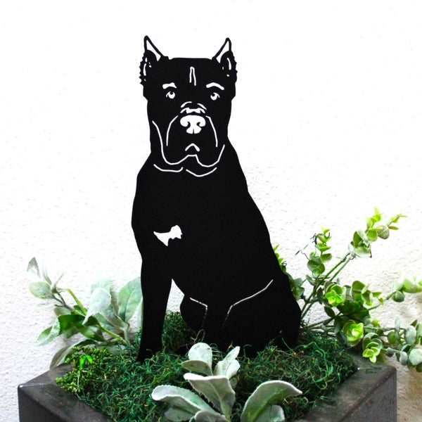 Cane Corso Corten steel dog silhouette, matte black finish – My Metal Rescue