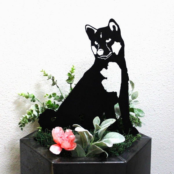 Akita Corten steel dog silhouette, matte black finish – My Metal Rescue