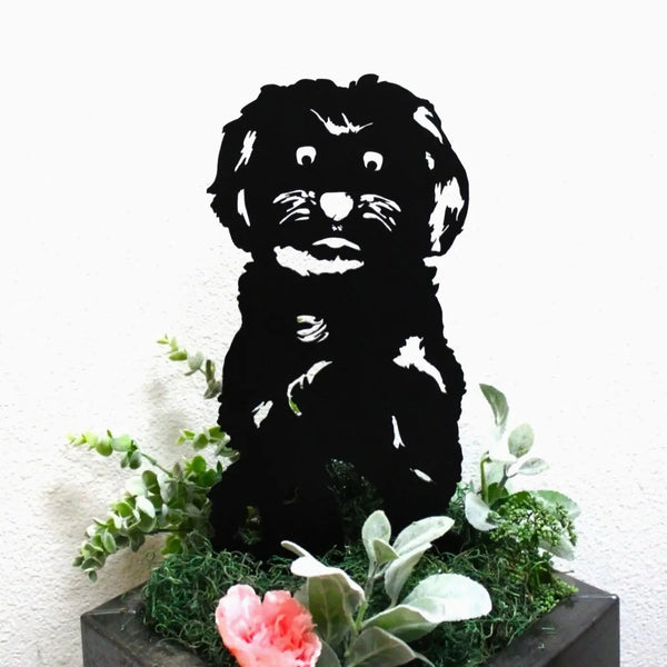 Havanese Corten steel dog silhouette, matte black finish – My Metal Rescue