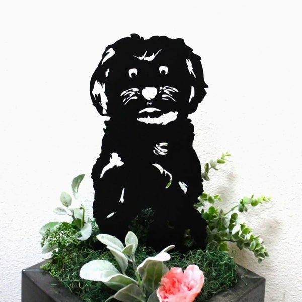 Maltese Corten steel dog silhouette, matte black finish – My Metal Rescue