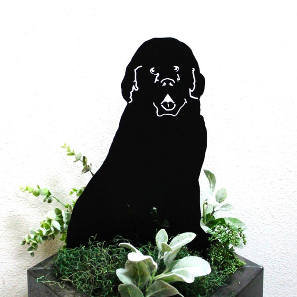 Newfoundland Corten steel dog silhouette, matte black finish – My Metal Rescue