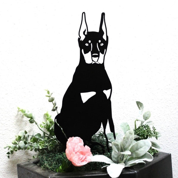Miniature Pinscher Corten steel dog silhouette, matte black finish – My Metal Rescue