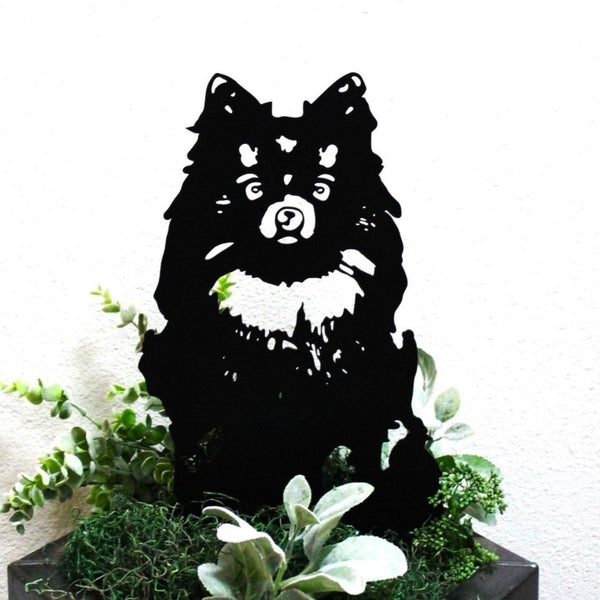 German Spitz Corten steel dog silhouette, matte black finish – My Metal Rescue