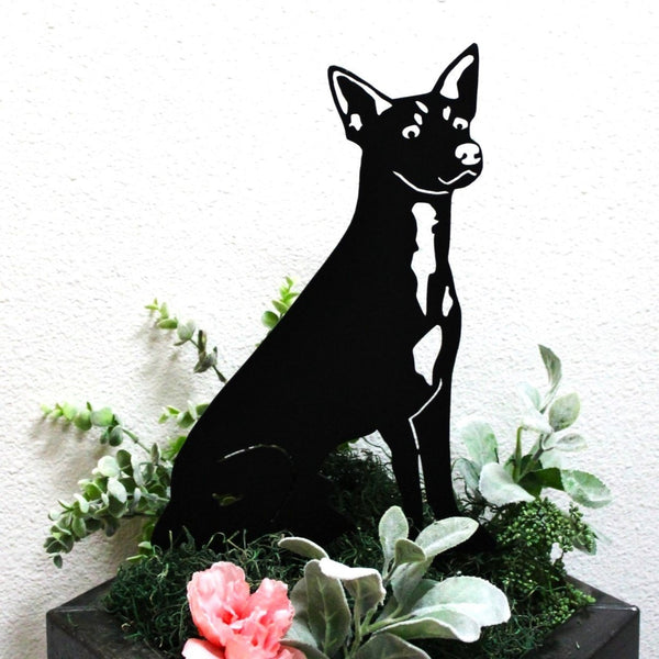 Rat Terrier Corten steel dog silhouette, matte black finish – My Metal Rescue