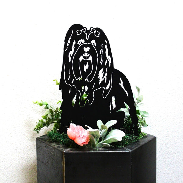 Lhasa Apso Corten steel dog silhouette, matte black finish – My Metal Rescue