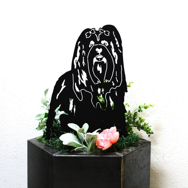 Shih Tzu Corten steel dog silhouette, matte black finish – My Metal Rescue