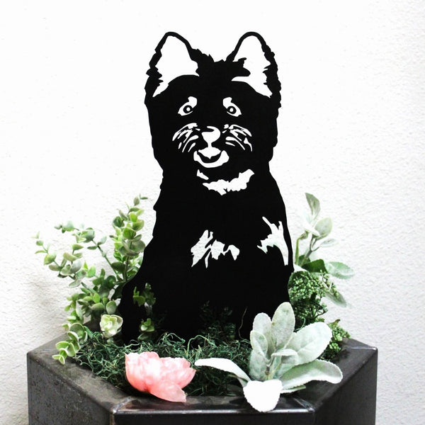 Cairn Terrier Corten steel dog silhouette, matte black finish – My Metal Rescue