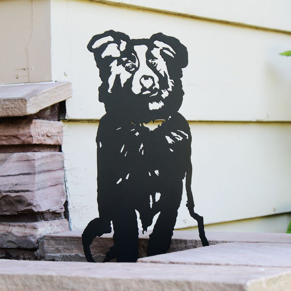 Australian Shepherd Corten steel dog silhouette, matte black finish – My Metal Rescue