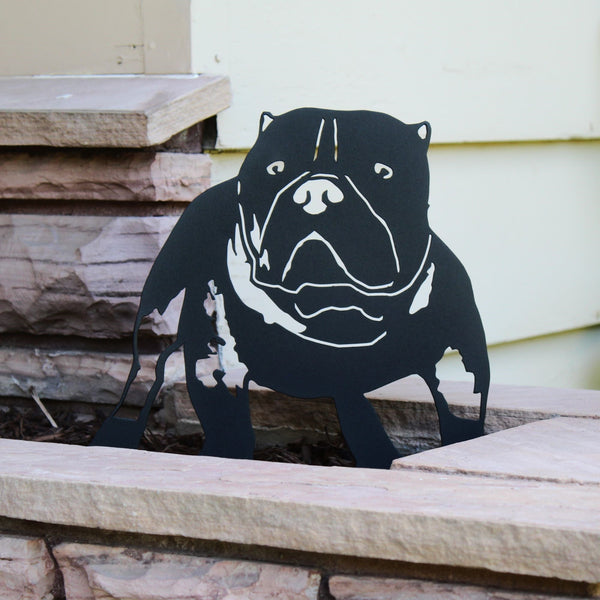 American Bully Corten steel dog silhouette, matte black finish – My Metal Rescue