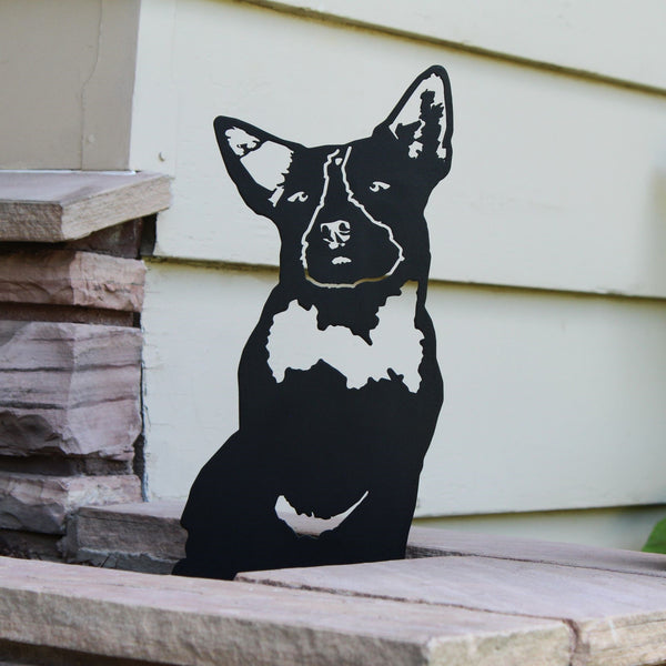Australian Cattle Dog Corten steel dog silhouette, matte black finish – My Metal Rescue