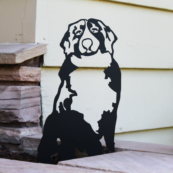 Swiss Mountain Dog Corten steel dog silhouette, matte black finish – My Metal Rescue