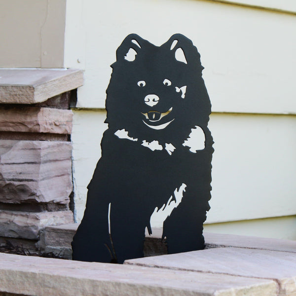 Samoyed Corten steel dog silhouette, matte black finish – My Metal Rescue