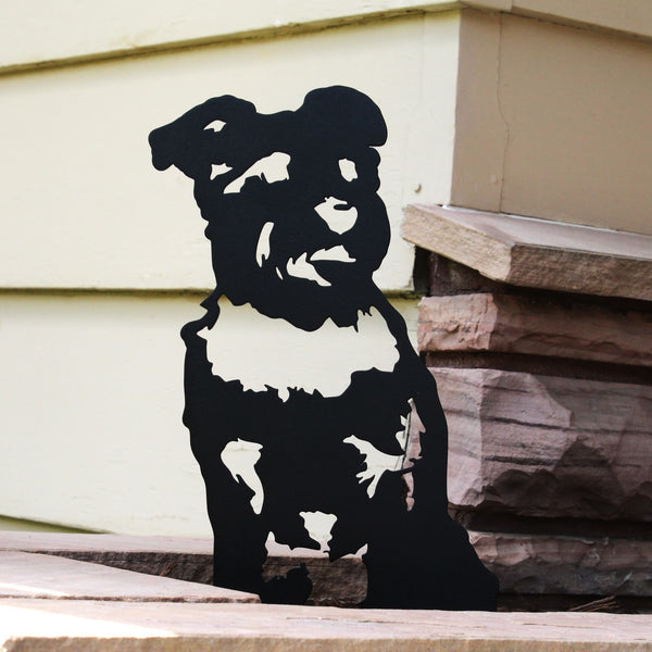 Schnauzer Corten steel dog silhouette, matte black finish – My Metal Rescue