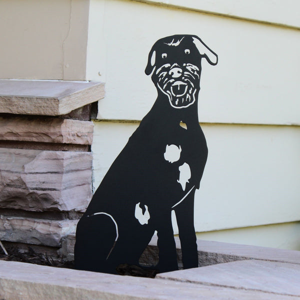 Irish Wolfhound Corten steel dog silhouette, matte black finish – My Metal Rescue