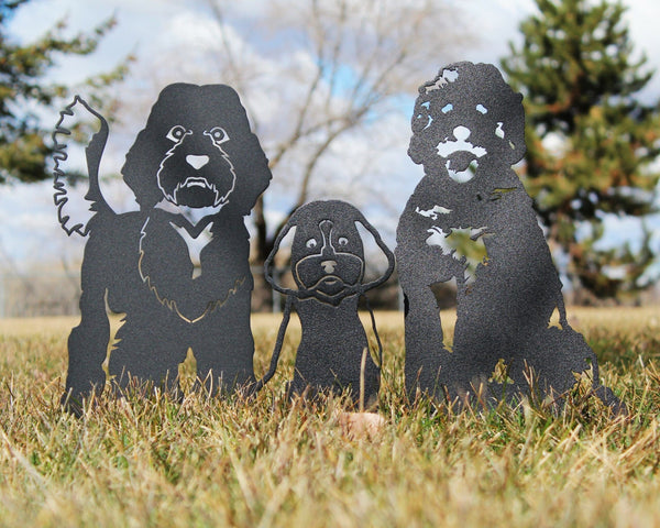 Cockapoo Corten steel dog silhouette, matte black finish – My Metal Rescue