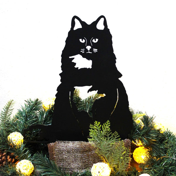 British Longhair Corten steel dog silhouette, matte black finish – My Metal Rescue