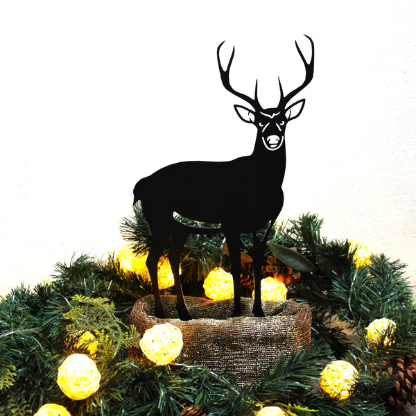 Deer Buck Corten steel dog silhouette, matte black finish – My Metal Rescue