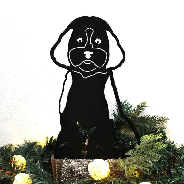 Cockapoo Corten steel dog silhouette, matte black finish – My Metal Rescue