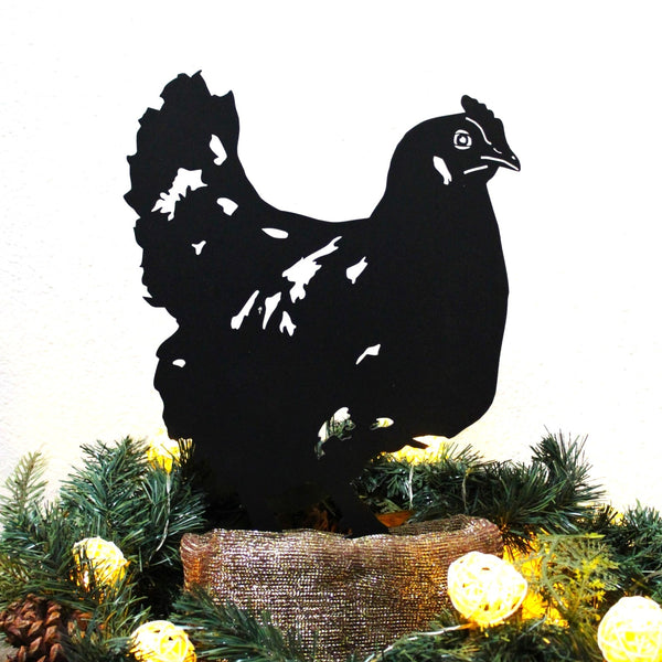 Chicken Corten steel dog silhouette, matte black finish – My Metal Rescue