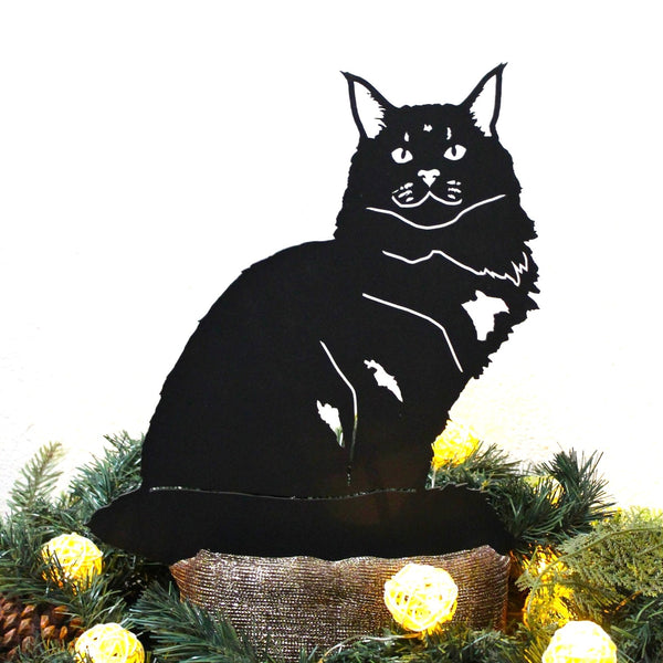 Maine Coon Corten steel dog silhouette, matte black finish – My Metal Rescue