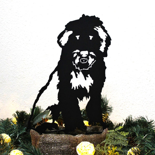 Bearded Collie Corten steel dog silhouette, matte black finish – My Metal Rescue