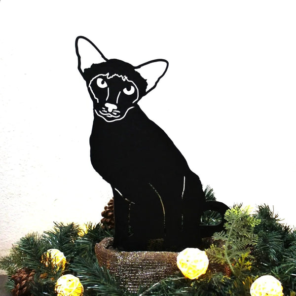 Siamese Corten steel dog silhouette, matte black finish – My Metal Rescue