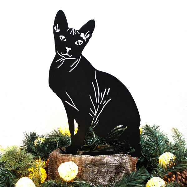 Sphynx Corten steel dog silhouette, matte black finish – My Metal Rescue