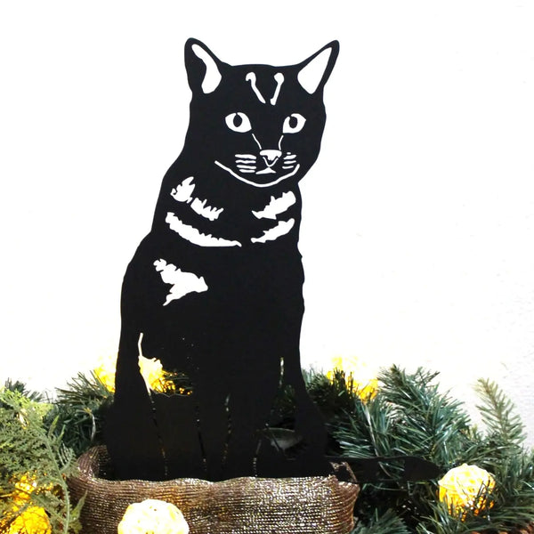 Shorthair Tabby Corten steel dog silhouette, matte black finish – My Metal Rescue