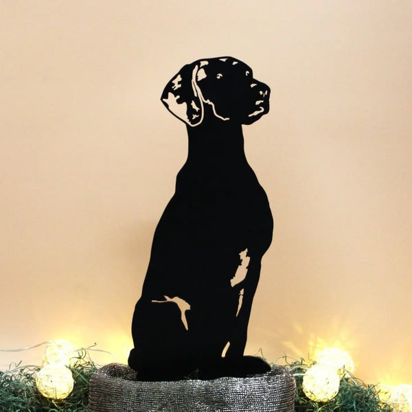 Rhodesian Ridgeback Corten steel dog silhouette, matte black finish – My Metal Rescue
