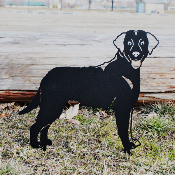 Curly Coated Retriever Corten steel dog silhouette, matte black finish – My Metal Rescue