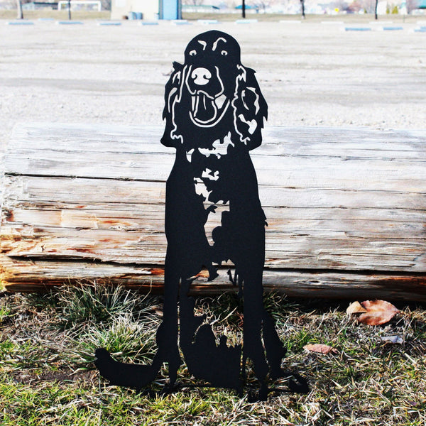 English Setter Corten steel dog silhouette, matte black finish – My Metal Rescue