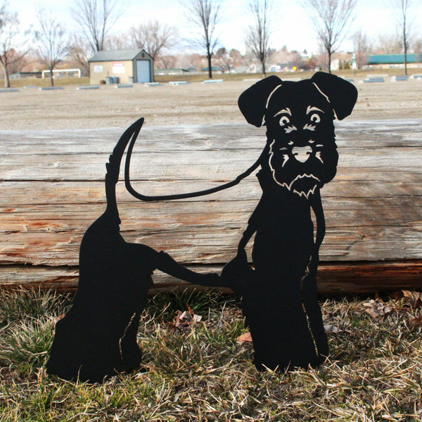 Welsh Terrier Corten steel dog silhouette, matte black finish – My Metal Rescue