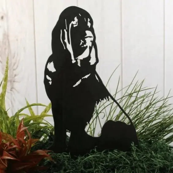 Bloodhound Corten steel dog silhouette, matte black finish – My Metal Rescue