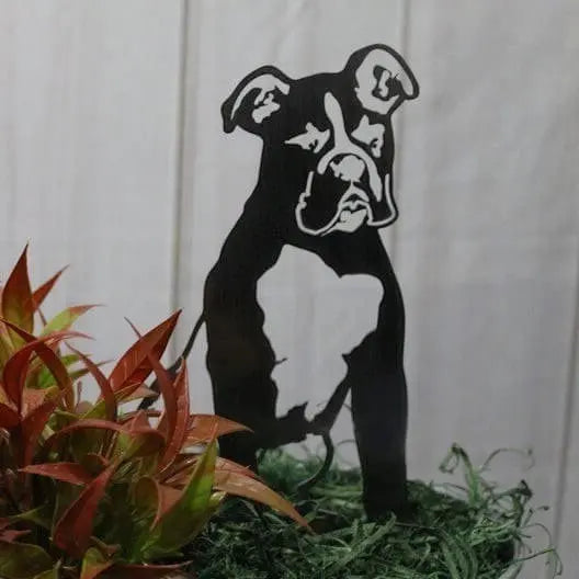 Boxer Corten steel dog silhouette, matte black finish – My Metal Rescue