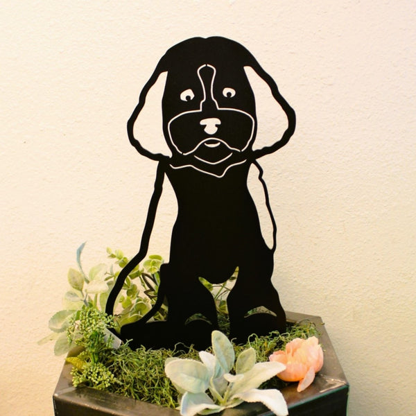 Maltipoo Corten steel dog silhouette, matte black finish – My Metal Rescue