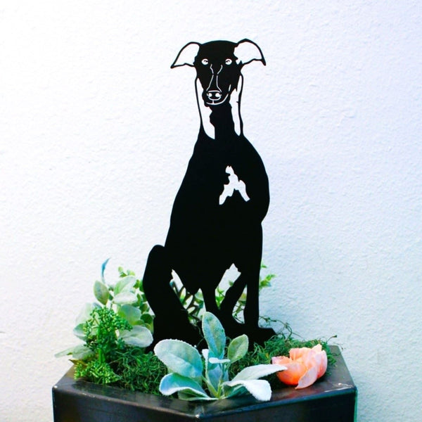 Whippet Corten steel dog silhouette, matte black finish – My Metal Rescue