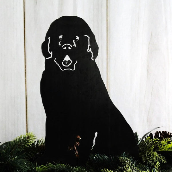 Newfoundland Corten steel dog silhouette, matte black finish – My Metal Rescue