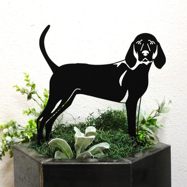 Redbone Coonhound Corten steel dog silhouette, matte black finish – My Metal Rescue