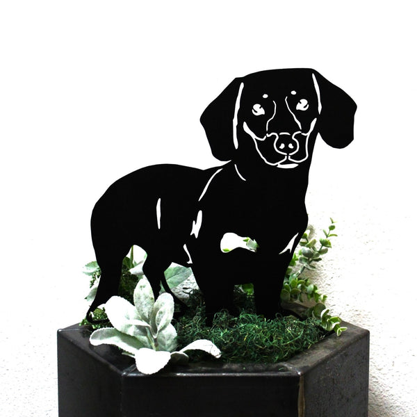 Dachshund Shorthaired Corten steel dog silhouette, matte black finish – My Metal Rescue