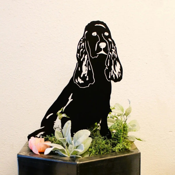 Cocker Spaniel Corten steel dog silhouette, matte black finish – My Metal Rescue