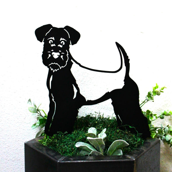 Welsh Terrier Corten steel dog silhouette, matte black finish – My Metal Rescue