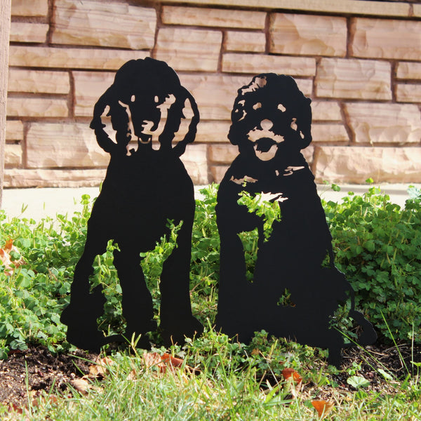 Doodle Corten steel dog silhouette, matte black finish – My Metal Rescue