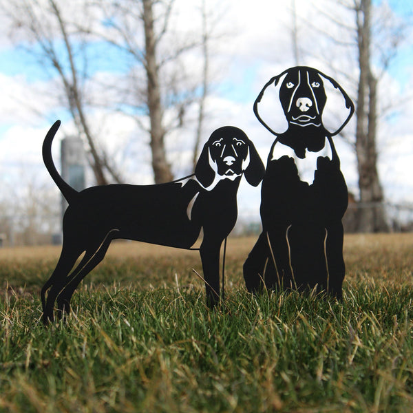 Treeing Walker Coonhound Corten steel dog silhouette, matte black finish – My Metal Rescue