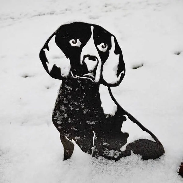 Beagle Corten steel dog silhouette, matte black finish – My Metal Rescue