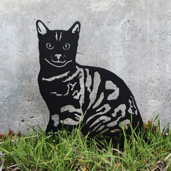 Bengal Corten steel dog silhouette, matte black finish – My Metal Rescue