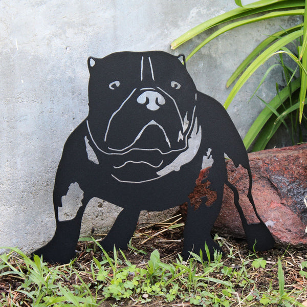 American Bully Corten steel dog silhouette, matte black finish – My Metal Rescue