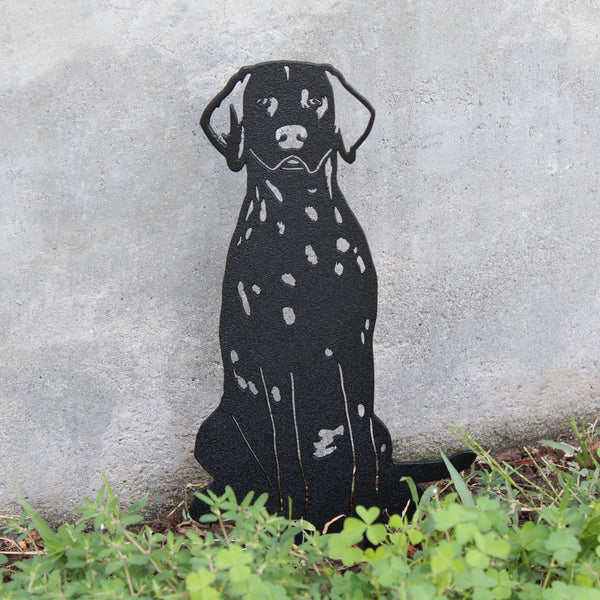 Dalmatian Corten steel dog silhouette, matte black finish – My Metal Rescue